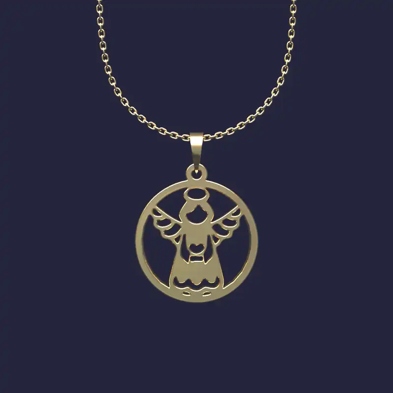 گردنبند طلا 18 عیار زنانه مدوپد مدل فرشته کد KK1018