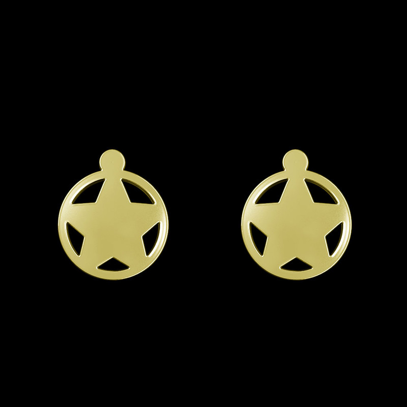 گوشواره طلا 18 عیار زنانه مدوپد مدل ستاره کد GA1-14260