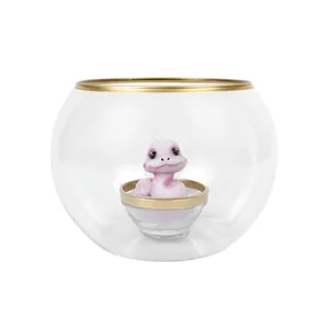 شمع دست ساز مدل مار به همراه جاشمعي مجموعه 2 عددي