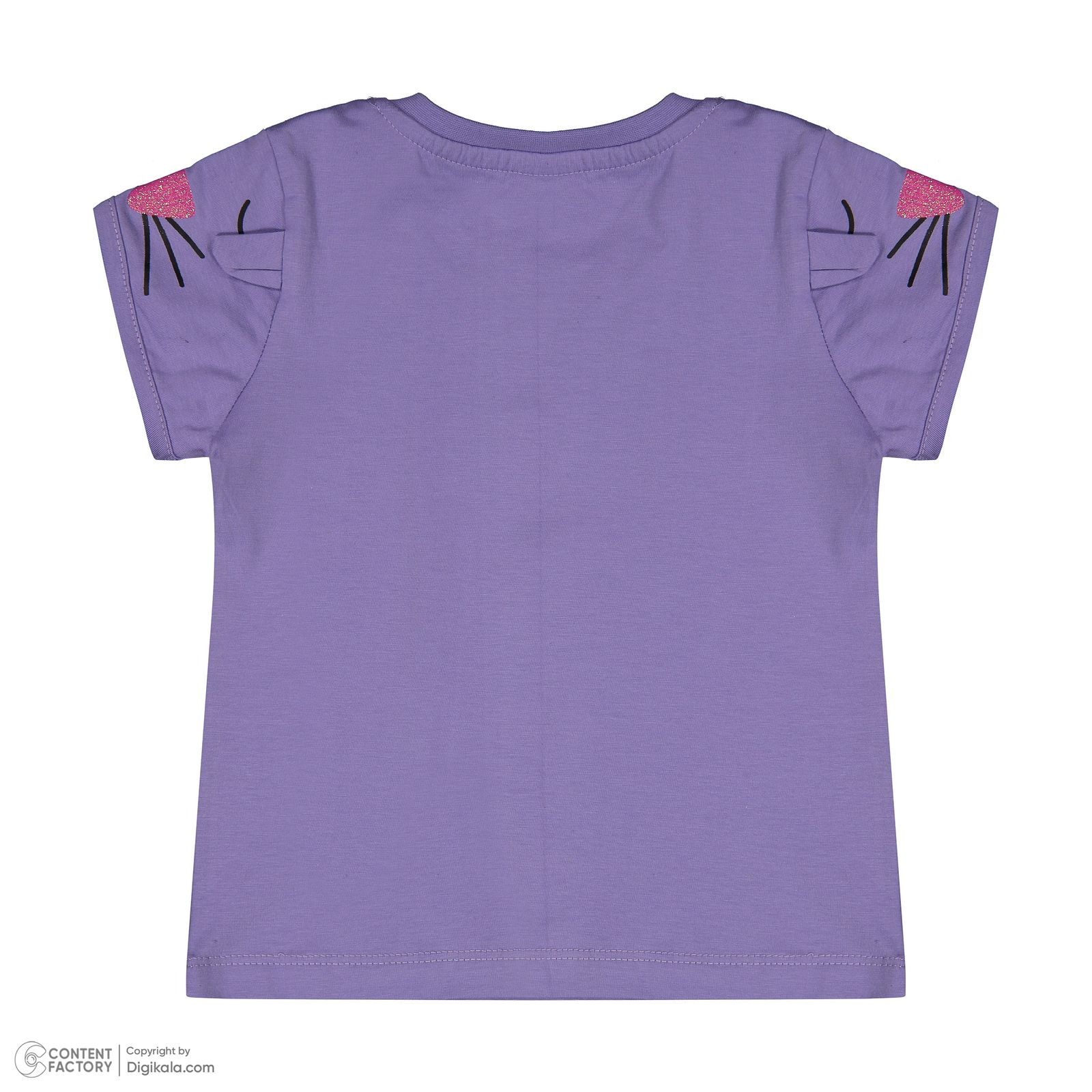 ست تی شرت آستین کوتاه و شلوارک دخترانه سون پون مدل 1107 رنگ بنفش -  - 6