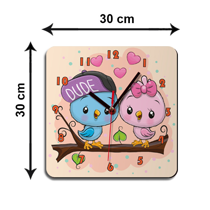ساعت دیواری کودک باروچین مدل جوجه جغدها کد 65