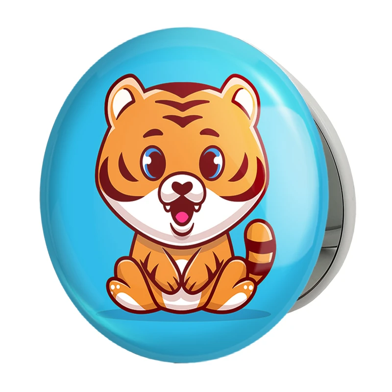 آینه جیبی خندالو طرح حیوانات بامزه ببر مدل تاشو کد 29644