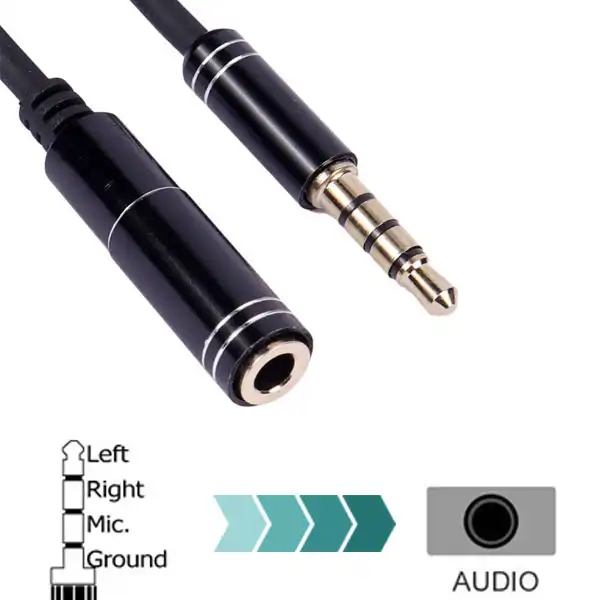 کابل افزایش طول 3.5 میلی متری صدا مدل EL-4Pole طول 3 متر