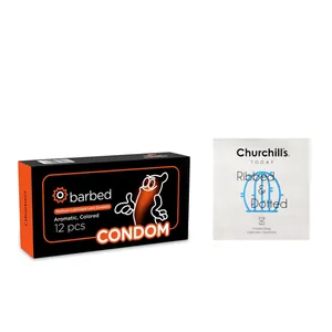 کاندوم چرچیلز مدل Ribbed and Dotted بسته 3 عددی به همراه کاندوم Condom مدل Barbed بسته 12 عددی