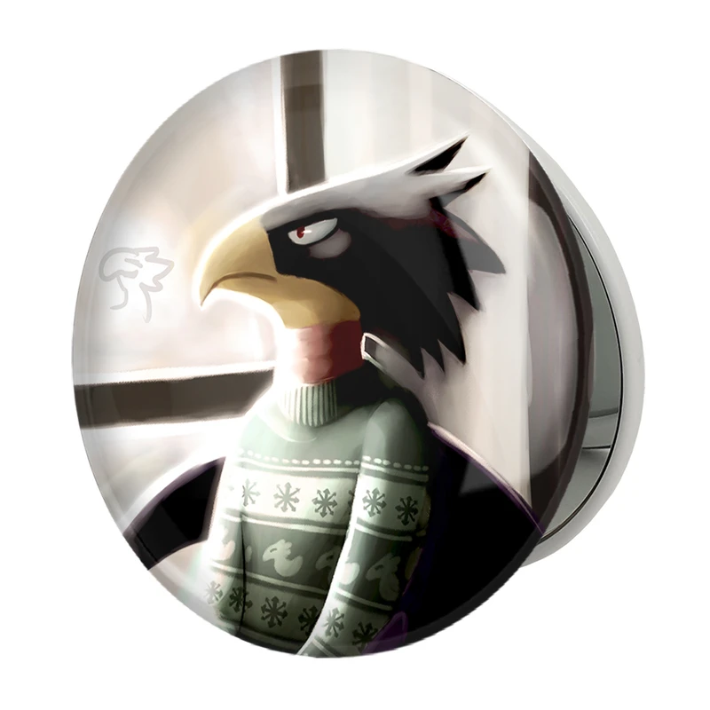 آینه جیبی خندالو طرح مرد کلاغی انیمه آکادمی قهرمان من مدل تاشو کد 16131 