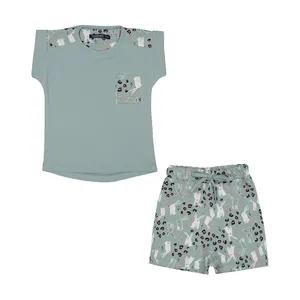 ست تی شرت آستین کوتاه و شلوارک دخترانه تودوک مدل 2151588-43