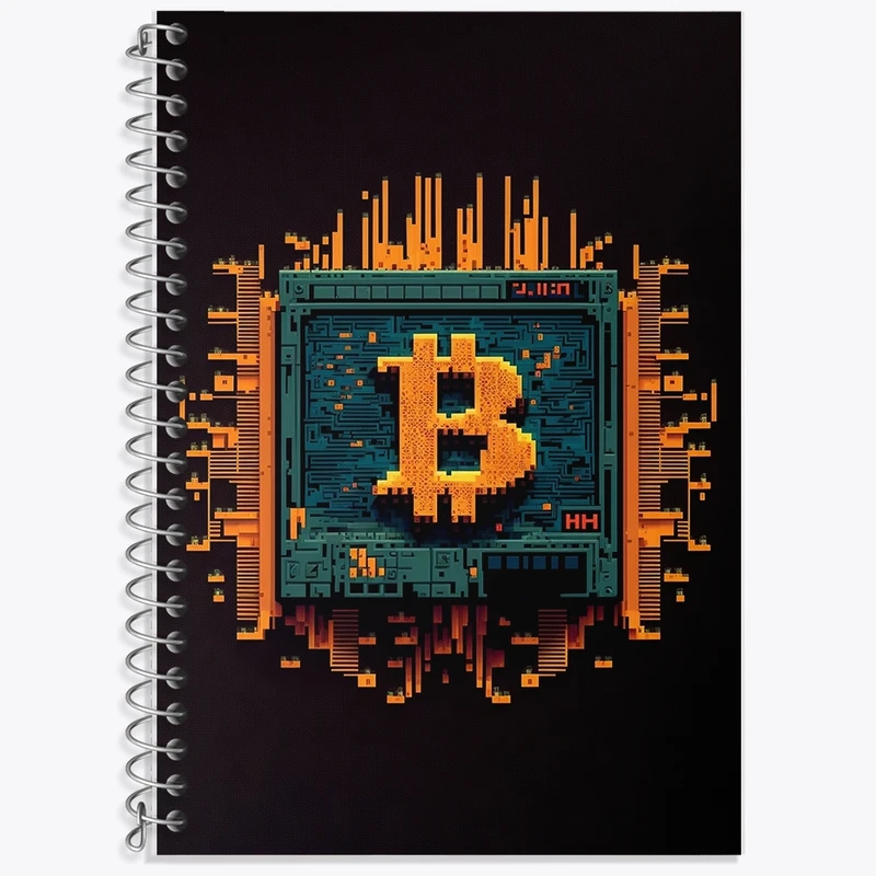 دفتر زبان 50 برگ خندالو مدل دو خط طرح بیت کوین (Bitcoin) کد F1616