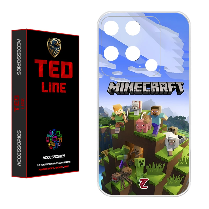 کاور تدلاین طرح ماینکرفت کد 1207 مناسب برای گوشی موبایل شیائومی Redmi 10C / Poco C40