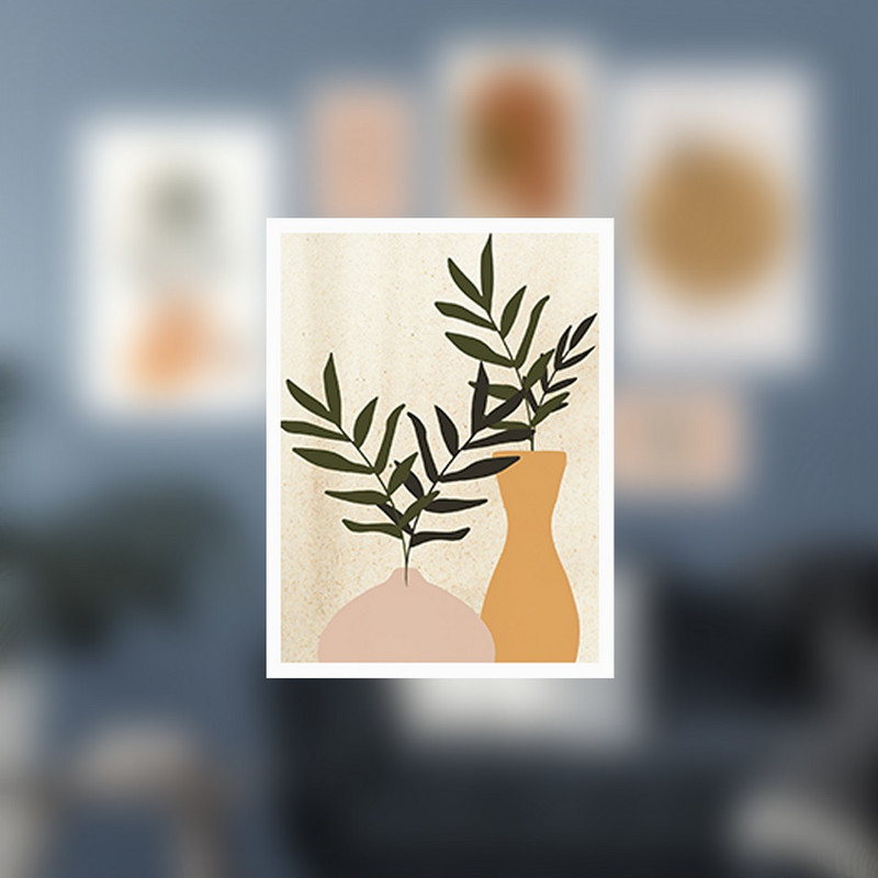 تابلو بکلیت طرح مینیمال گل و گلدان مدل W-713 مجموعه 7 عددی تابلو بکلیت طرح مینیمال گل و گلدان مدل W-713 مجموعه 7 عددی
