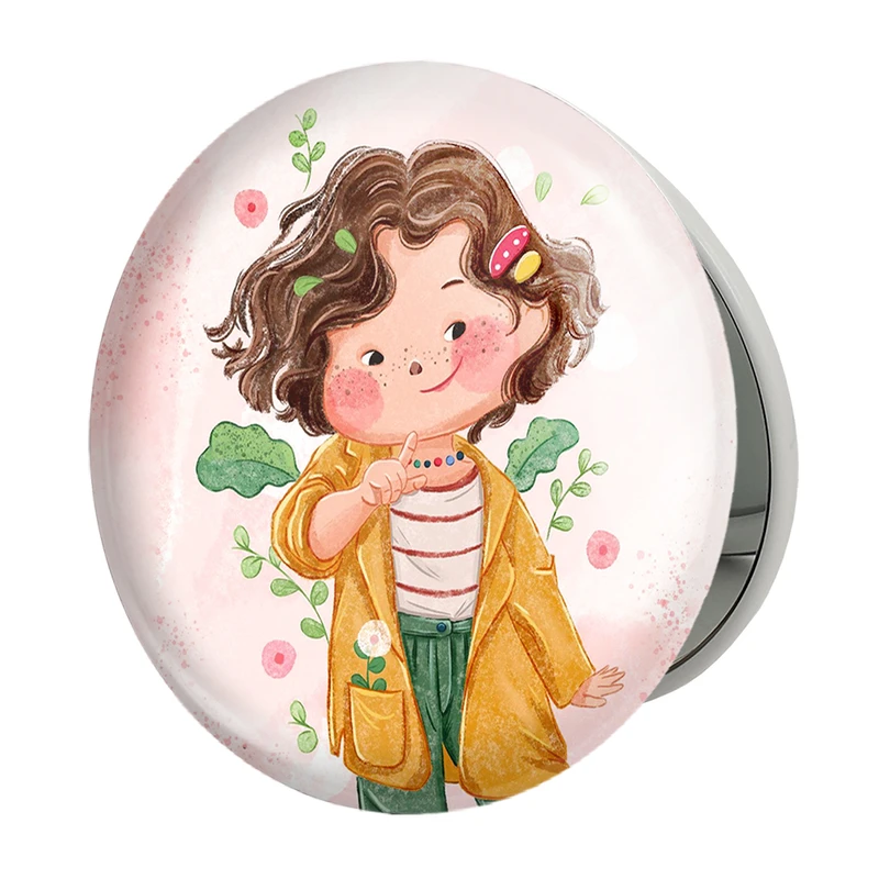 آینه جیبی خندالو طرح دخترانه فانتزی مدل تاشو کد 25740 