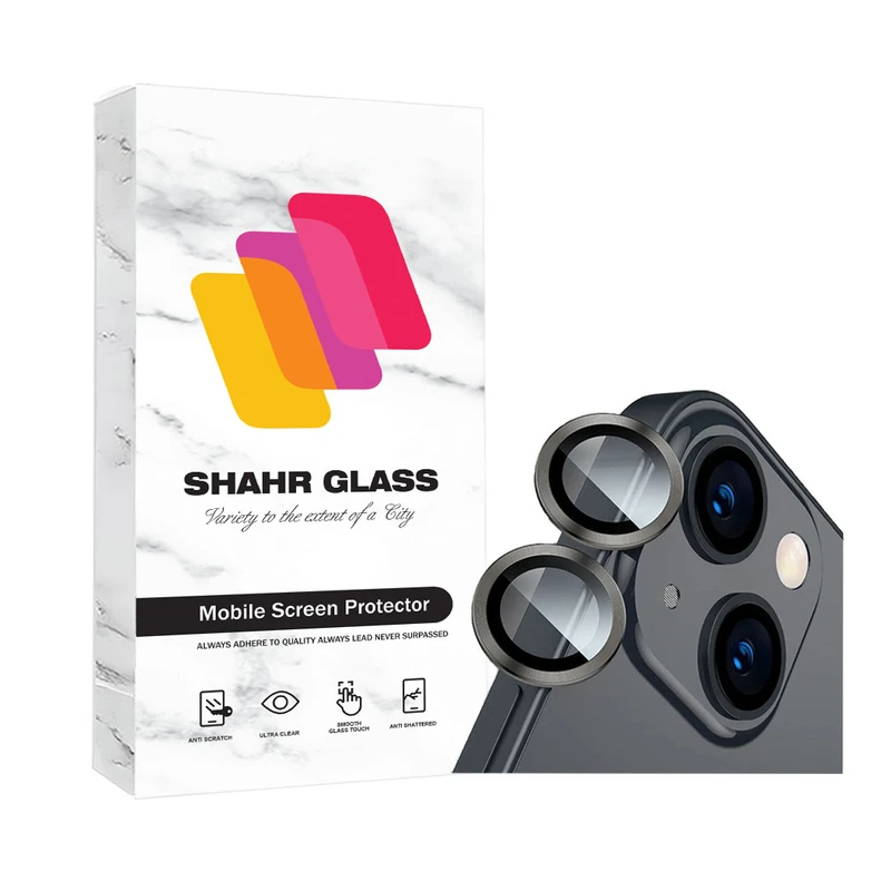 محافظ لنز دوربین شهر گلس مدل RINGISLSH مناسب برای گوشی موبایل اپل iPhone 13 / 13 mini