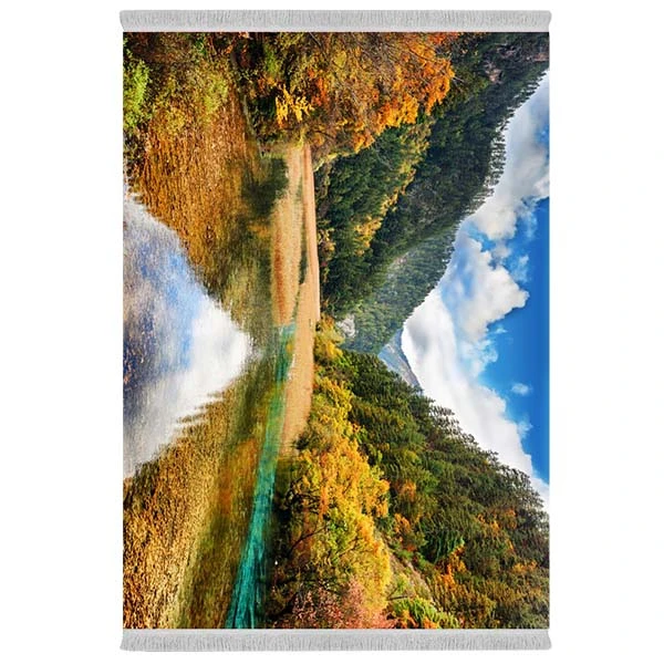 فرش پارچه‌ای دفه مدل فرشینه شانل مخمل طرح فانتزی کد 7052