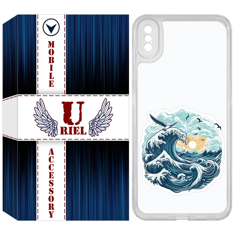 کاور یوریل مدل Clear کد 99 طرح موج دریا مناسب برای گوشی موبایل اپل iPhone XS Max