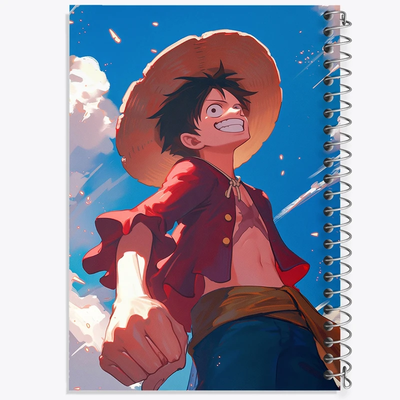 دفتر ژورنال نویسی 50 برگ خندالو مدل نقطه ای طرح لوفی انیمه وان پیس کد F2854