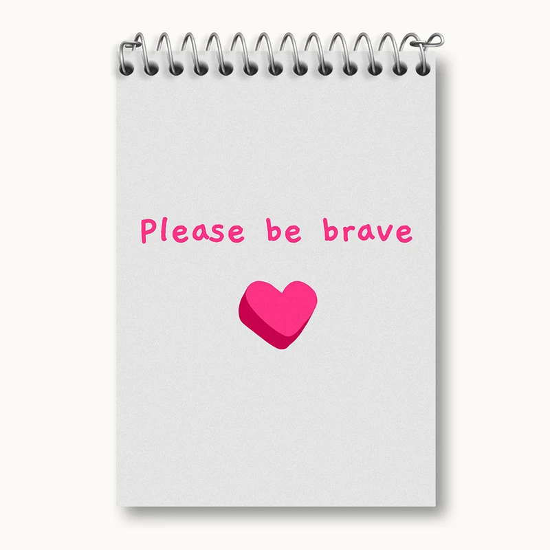دفتر یادداشت 50 برگ خندالو طرح Please Be Brave کد N2355