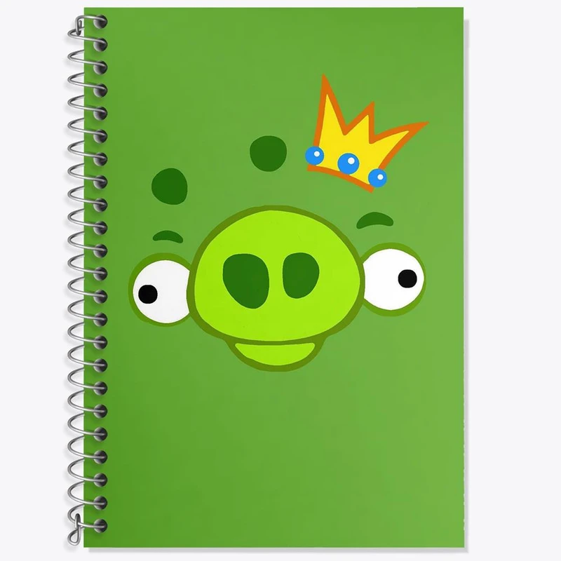 دفتر زبان 50 برگ خندالو مدل سه خط طرح لئونارد پرندگان خشمگین Angry Birds کد 13866