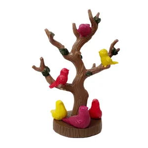 مجسمه درخت آویز جواهر مدل D100 به همراه مجموعه 3 عددی گنجشگ