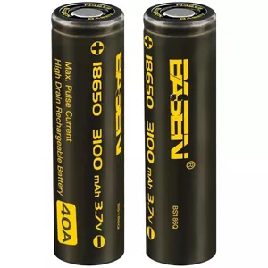 باتری لیتیوم یون قابل شارژ بیسن مدل BS186Q-18650-40A ظرفیت 3100 میلی آمپر ساعت بسته 2 عددی