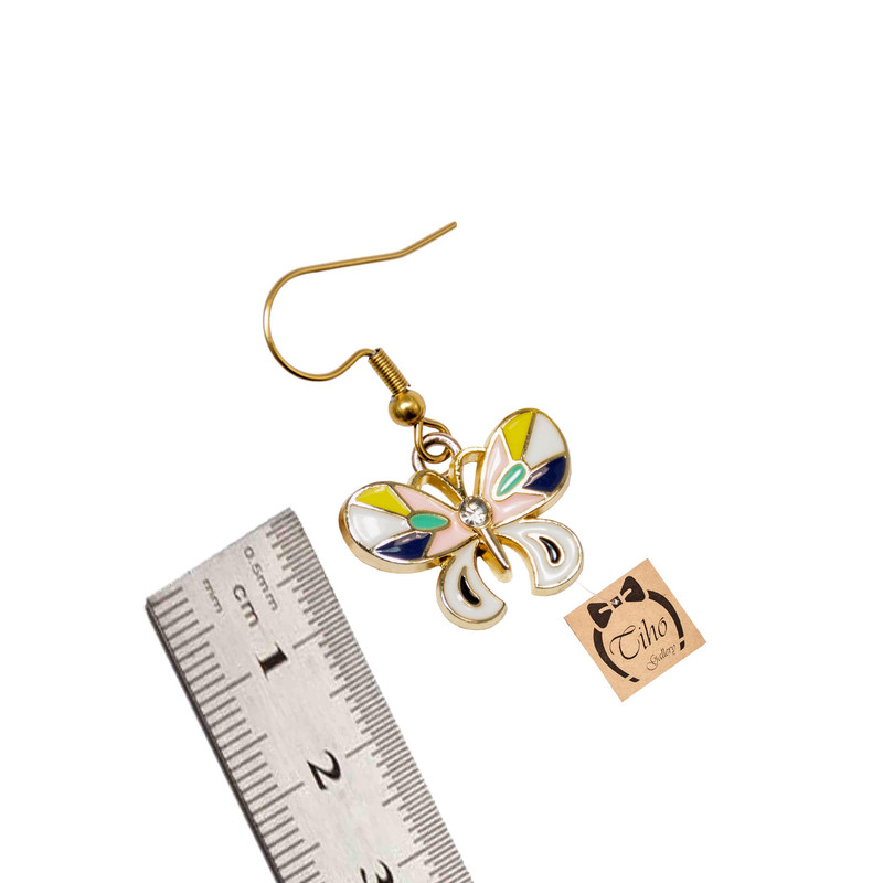 گوشواره دخترانه مدل پروانه نگین دار گوشواره دخترانه مدل پروانه نگین دار