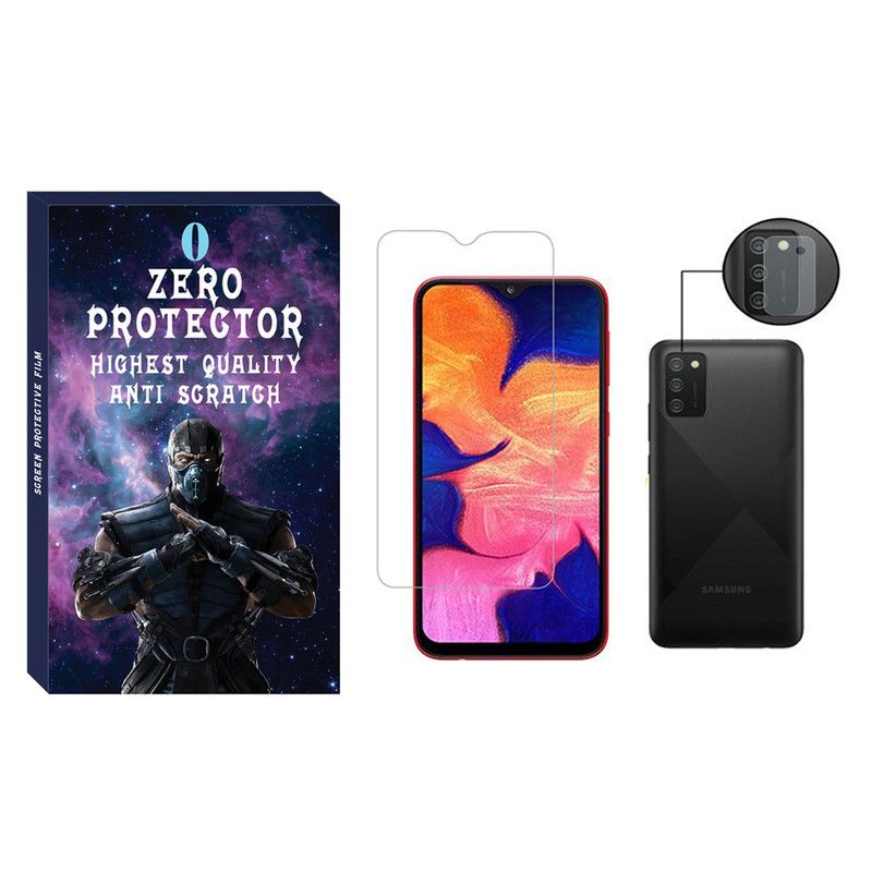  محافظ صفحه نمایش زیرو مدل SDHZ-01 مناسب برای گوشی موبایل سامسونگ Galaxy A02s به همراه محافظ لنز