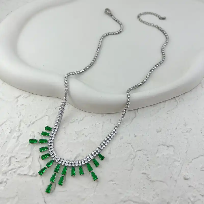 گردنبند زنانه مدل جواهری کد N4787