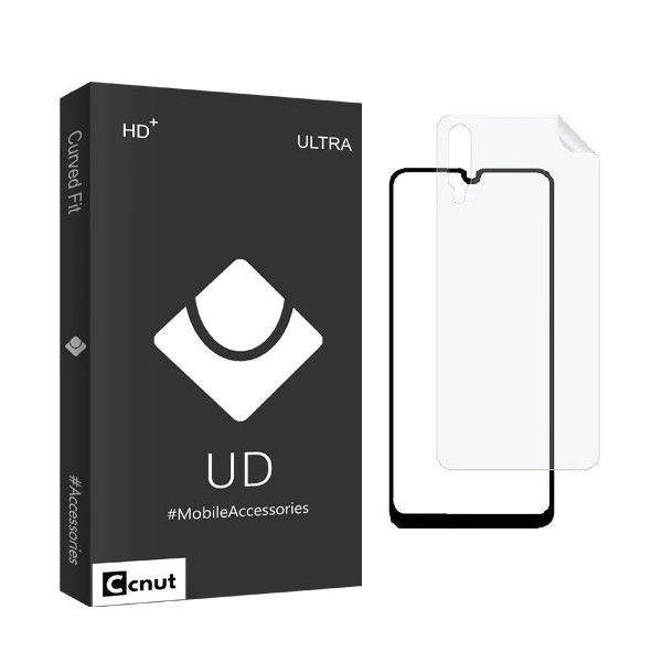 محافظ صفحه نمایش کوکونات مدل FUL مناسب برای گوشی موبایل سامسونگ Galaxy A70 به همراه محافظ پشت گوشی 