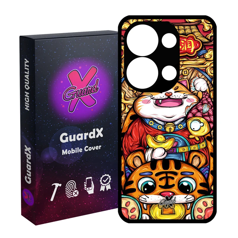 کاور گارد ایکس طرح گربه مدل Glass10440 مناسب برای گوشی موبایل شیائومی Redmi Note 13 Pro 4G / Poco M6 Pro 4G