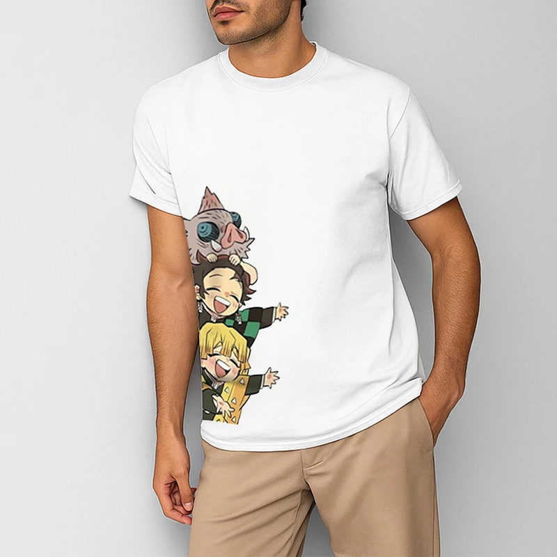 تی شرت آستین کوتاه مردانه مدل انیمه ای شیطان کش ANM092