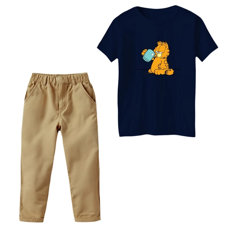 ست تی‌شرت و شلوار پسرانه مدل گارفیلد کد 3