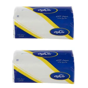 دستمال کاغذی 250 برگ شکوه مدل اقتصادی g2 بسته دو عددی