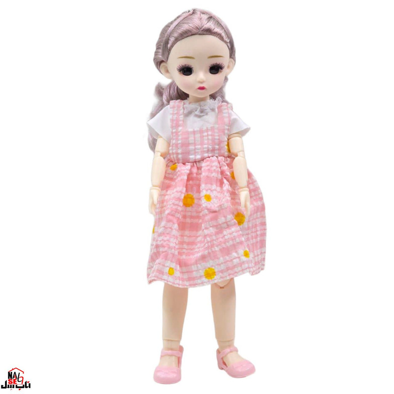 عروسک ناب سل مدل دختر چشم تیله ای کد 0040 ارتفاع 30 سانتی متر