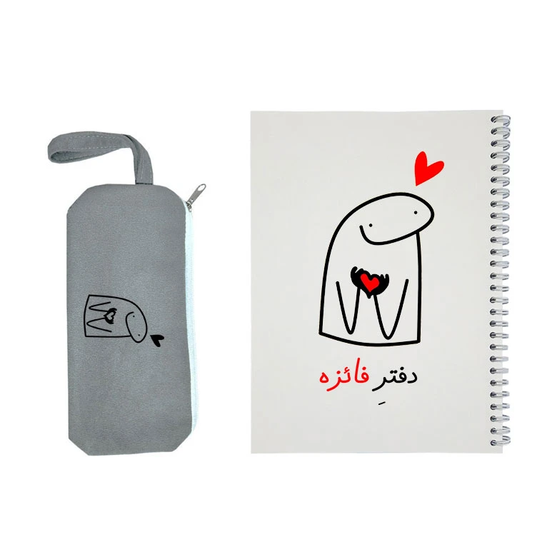 دفتر مشق 50 برگ طرح فائزه به همراه جامدادی