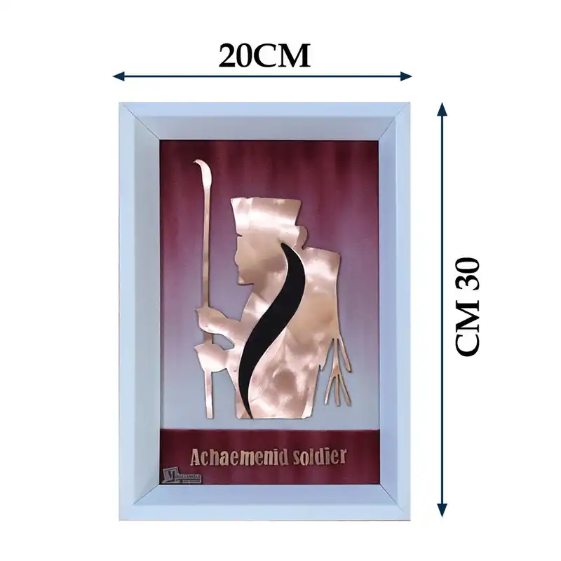 تابلو معرق مس طرح سرباز هخامنشیان نیم نته کد 2030-115