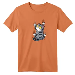 تی‌شرت آستین کوتاه لانگ بچگانه مدل گربه آویزان