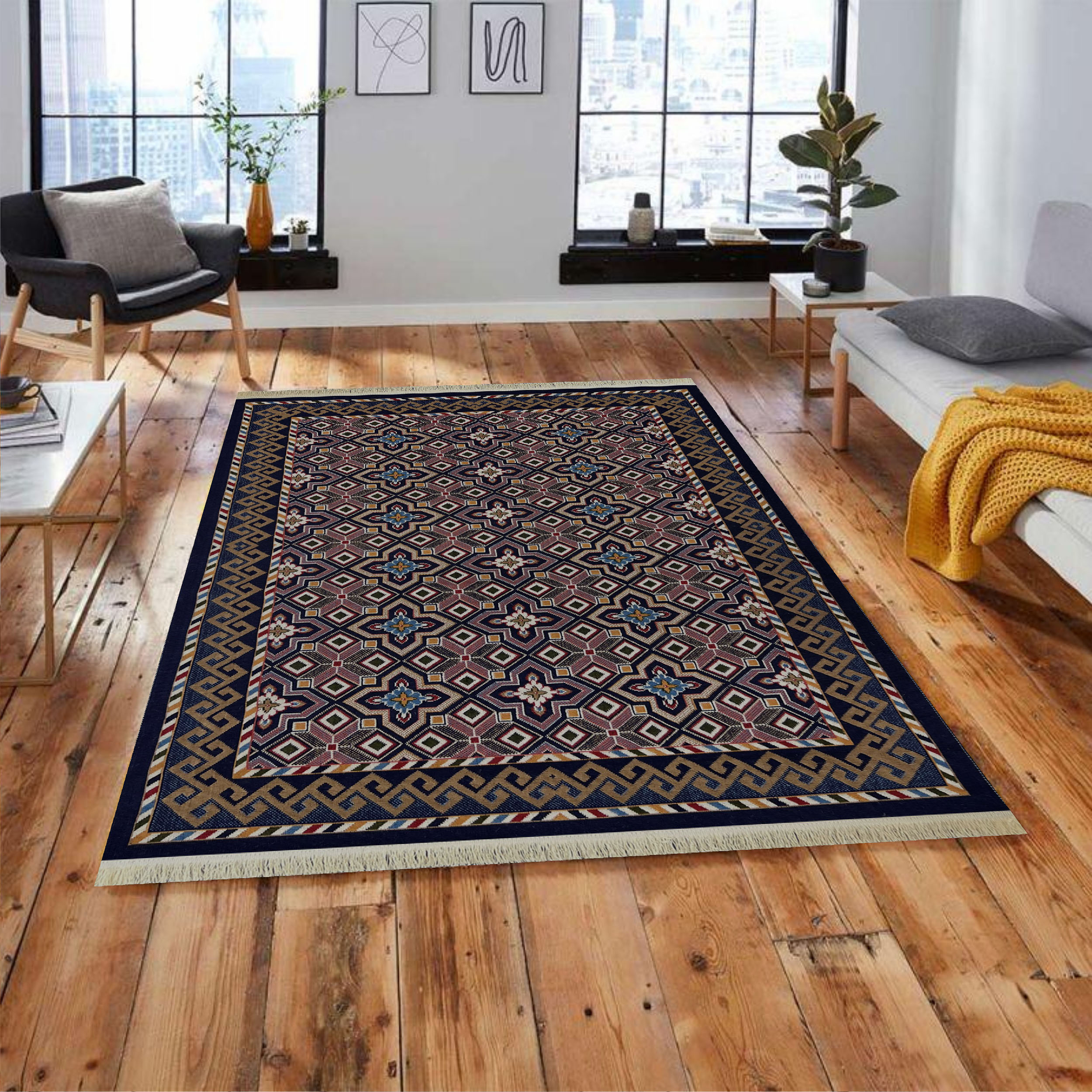 گلیم ماشینی جزیره طرح آریا مدل SO-8-V1