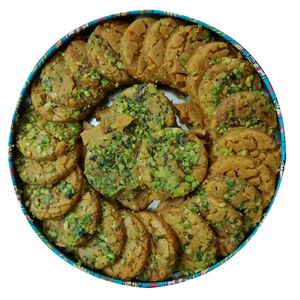 سوهان کره ای زعفرانی سکه ای سوغات قم - 500 گرم