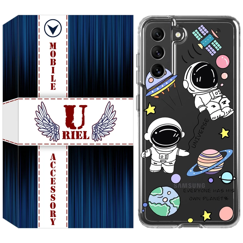 کاور یوریل مدل Clear کد 25 طرح فضانوردان مناسب برای گوشی موبایل سامسونگ Galaxy S21 FE