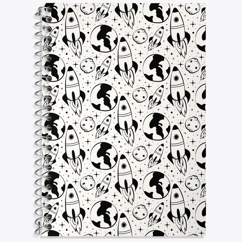 دفتر زبان 50 برگ خندالو مدل دو خط طرح فضایی کد N437