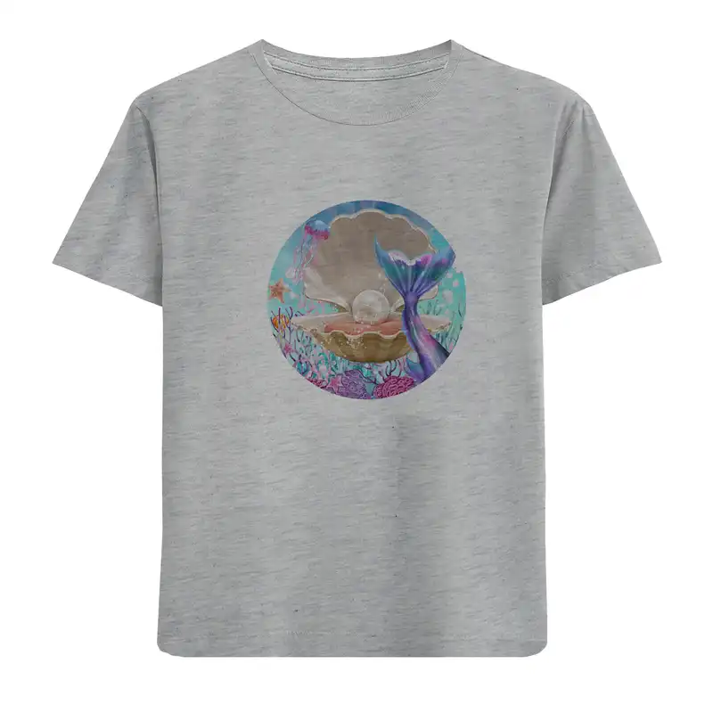 تی شرت آستین کوتاه بچگانه مدل دریا وصدف D167