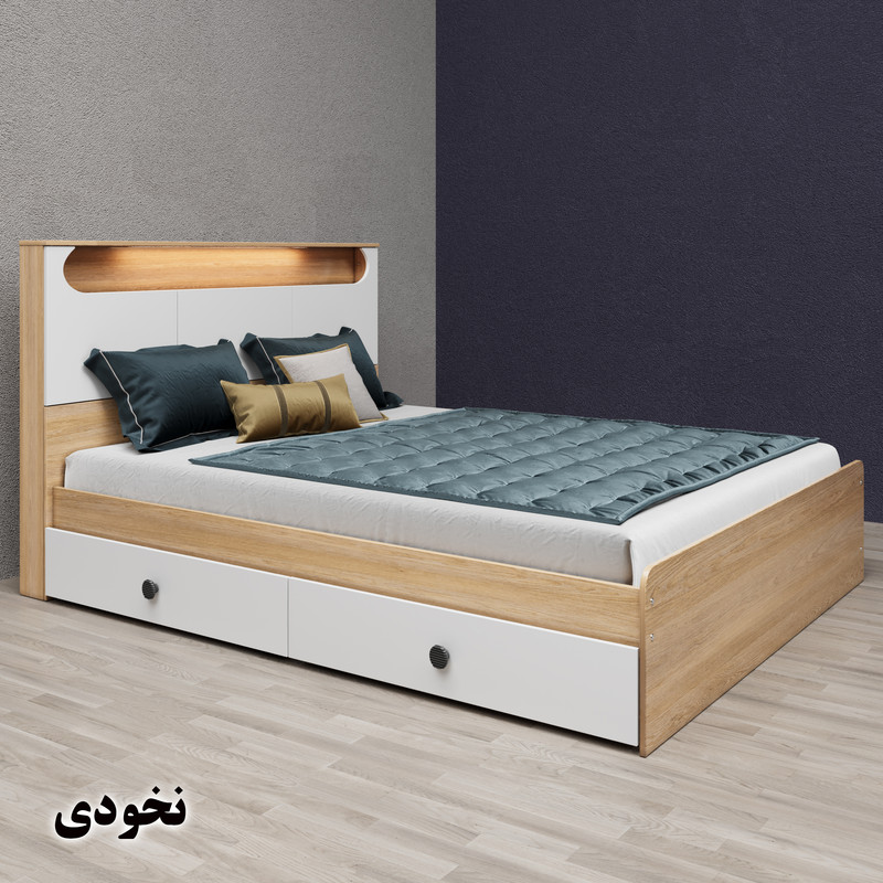 تخت خواب دو نفره وینه چوب مدل آرتا سایز 160x200 سانتی متر