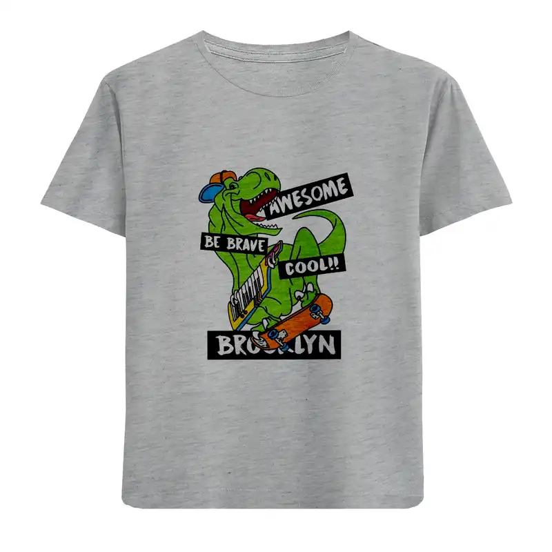 تی شرت آستین کوتاه بچگانه مدل دایناسوراسکیت D319