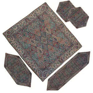 ست 5 تکه رومیزی ترمه کیمیا گوهر مدل گوهر کد KGTER4