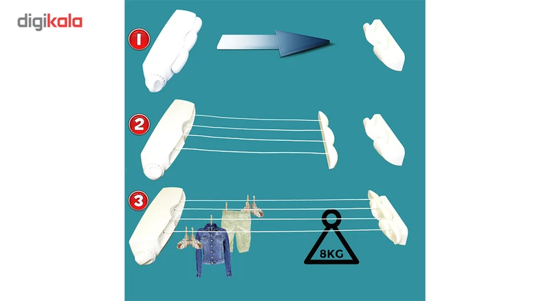 عکس شماره 4 : بند رخت دیواری مدل samina