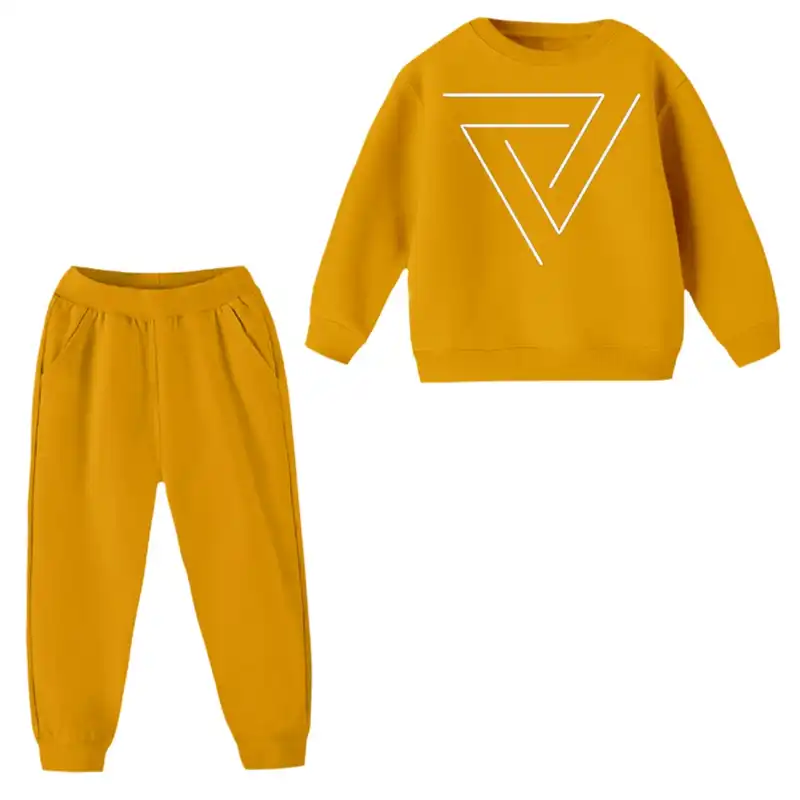 ست سویشرت و شلوار مدل  Triangle رنگ زرد