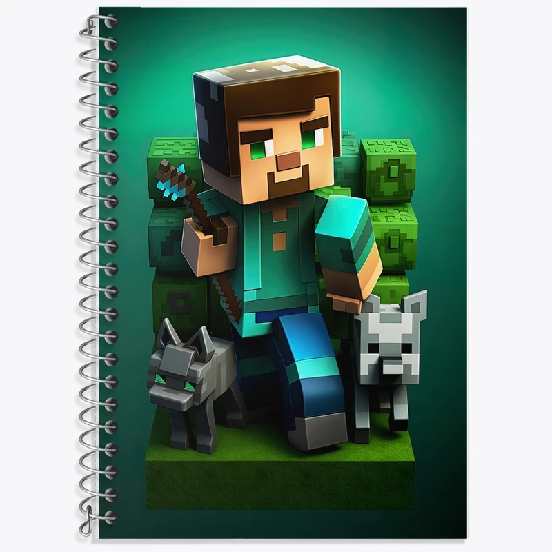 دفتر زبان 50 برگ خندالو مدل سه خط طرح ماینکرافت (Minecraft) کد F2096