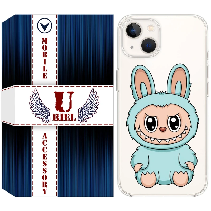 کاور یوریل قاب مدل Clear کد 144 طرح لبوبو Labubu مناسب برای گوشی موبایل اپل iPhone 13 mini