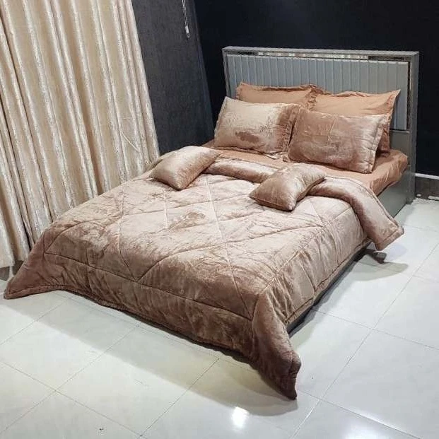 سرویس روتختی مدل مخمل ترک تدی کد AJ 4236 دو نفره 8 تکه