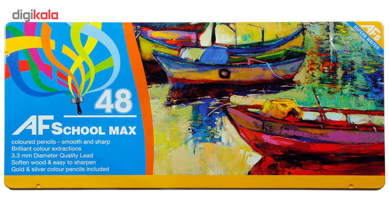 مداد رنگی 48 رنگ ای اف اسکول مکس طرح قایق‌ها