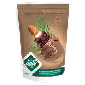 خرما با روکش شکلات قهوه و مغز بادام - 250 گرم