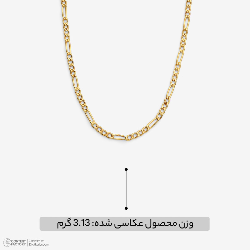 گردنبند طلا 18 عیار زنانه با زنجیر فیگارو گالری طلای مهرسین مدل AMG8013
